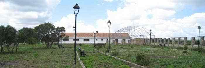 New unused building and botanic garden at Area Recreativa El Celemin in Los Alcornocales National park Andalusia-spain